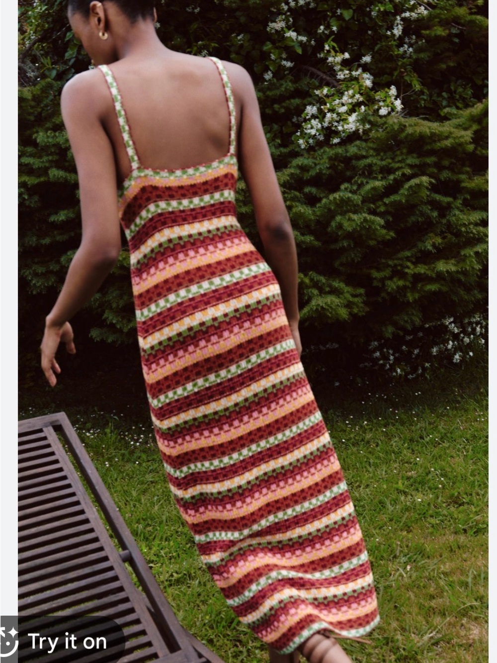 Zara Striped Crochet Maxi Dress — Red, Green, Yellow size small - Picture 2 of 6